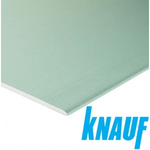 Гипсокартон стеновой влагостойкий Knauf 12,5х1200х3000 мм.